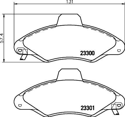 HELLA 8DB 355 019-291 - Тормозные колодки, дисковые, комплект parts5.com