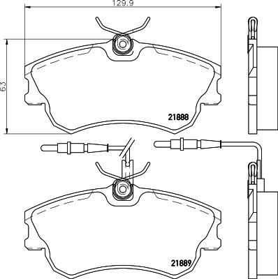 HELLA 8DB 355 019-261 - Тормозные колодки, дисковые, комплект parts5.com