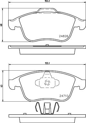 HELLA 8DB 355 014-591 - Тормозные колодки, дисковые, комплект parts5.com