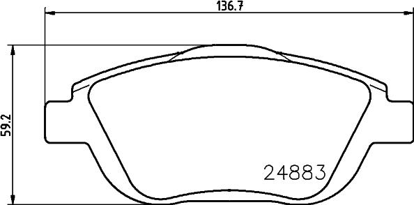 HELLA 8DB 355 014-551 - Тормозные колодки, дисковые, комплект parts5.com