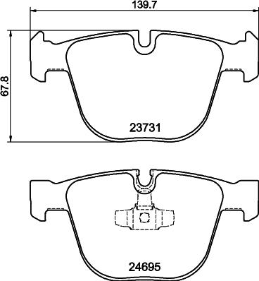 HELLA 8DB 355 014-141 - Тормозные колодки, дисковые, комплект parts5.com