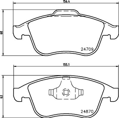 HELLA 8DB 355 014-801 - Тормозные колодки, дисковые, комплект parts5.com