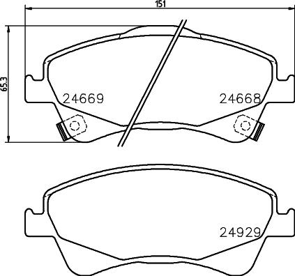 HELLA 8DB 355 014-881 - Тормозные колодки, дисковые, комплект parts5.com