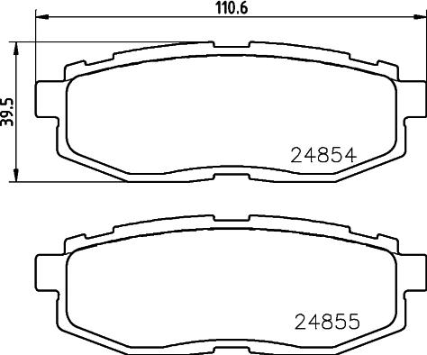 HELLA 8DB 355 014-341 - Тормозные колодки, дисковые, комплект parts5.com