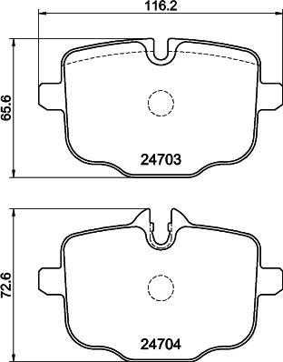 HELLA 8DB 355 014-361 - Тормозные колодки, дисковые, комплект parts5.com