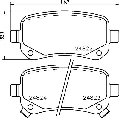 HELLA 8DB 355 014-331 - Тормозные колодки, дисковые, комплект parts5.com