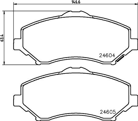 HELLA 8DB 355 014-231 - Тормозные колодки, дисковые, комплект parts5.com