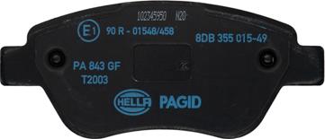 HELLA 8DB 355 015-491 - Тормозные колодки, дисковые, комплект parts5.com