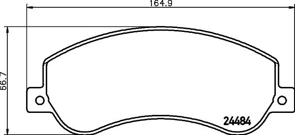 HELLA 8DB 355 015-401 - Тормозные колодки, дисковые, комплект parts5.com