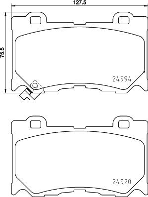 HELLA 8DB 355 015-411 - Тормозные колодки, дисковые, комплект parts5.com