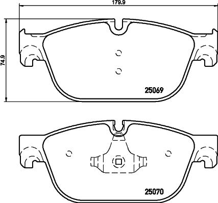 HELLA 8DB 355 015-061 - Тормозные колодки, дисковые, комплект parts5.com