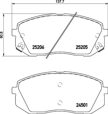 HELLA 8DB 355 015-841 - Тормозные колодки, дисковые, комплект parts5.com