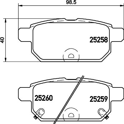 HELLA 8DB 355 015-871 - Тормозные колодки, дисковые, комплект parts5.com