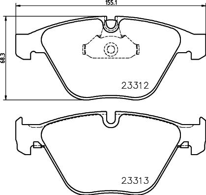 HELLA 8DB 355 015-391 - Juego de pastillas de freno parts5.com