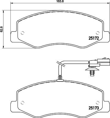 HELLA 8DB 355 015-311 - Тормозные колодки, дисковые, комплект parts5.com