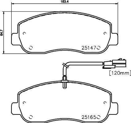 HELLA 8DB 355 015-291 - Тормозные колодки, дисковые, комплект parts5.com