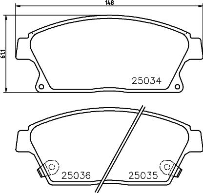 HELLA 8DB 355 015-241 - Тормозные колодки, дисковые, комплект parts5.com