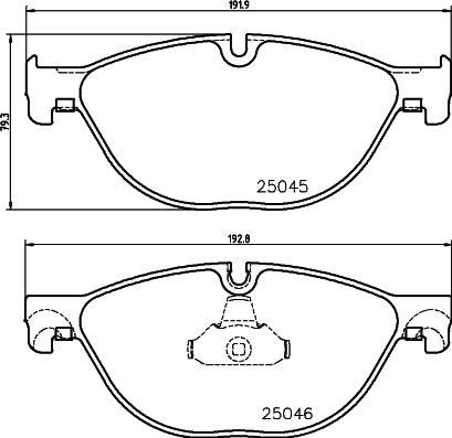 HELLA 8DB 355 015-251 - Тормозные колодки, дисковые, комплект parts5.com