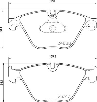 HELLA 8DB 355 015-261 - Тормозные колодки, дисковые, комплект parts5.com