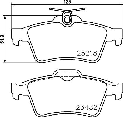 HELLA 8DB 355 015-741 - Тормозные колодки, дисковые, комплект parts5.com