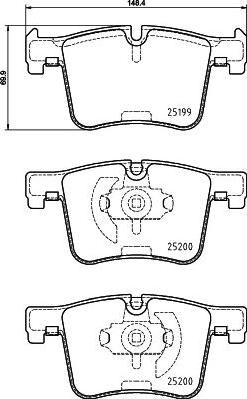 HELLA 8DB 355 015-781 - Тормозные колодки, дисковые, комплект parts5.com