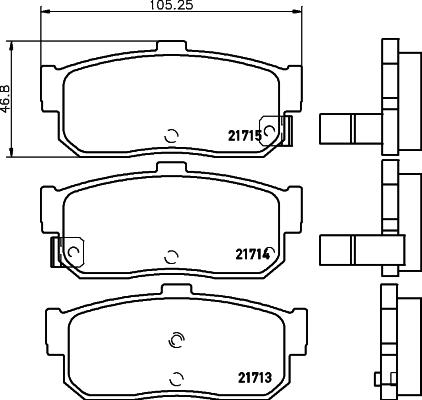 HELLA 8DB 355 016-561 - Тормозные колодки, дисковые, комплект parts5.com