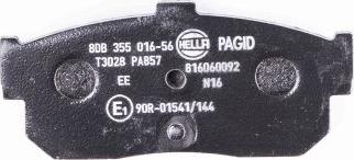 HELLA 8DB 355 016-561 - Тормозные колодки, дисковые, комплект parts5.com