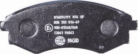 HELLA 8DB 355 016-691 - Тормозные колодки, дисковые, комплект parts5.com