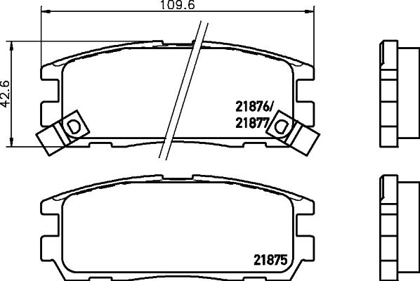 HELLA 8DB 355 016-621 - Тормозные колодки, дисковые, комплект parts5.com