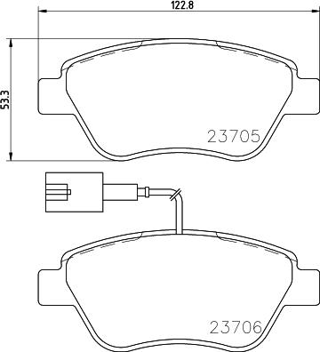 HELLA 8DB 355 016-071 - Тормозные колодки, дисковые, комплект parts5.com