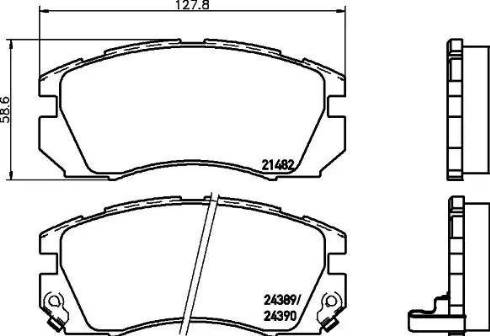 HELLA 8DB 355 016-881 - Тормозные колодки, дисковые, комплект parts5.com