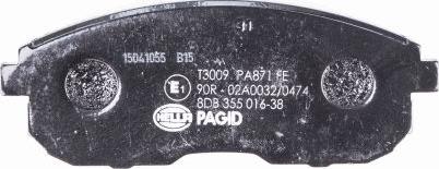 HELLA 8DB 355 016-381 - Тормозные колодки, дисковые, комплект parts5.com