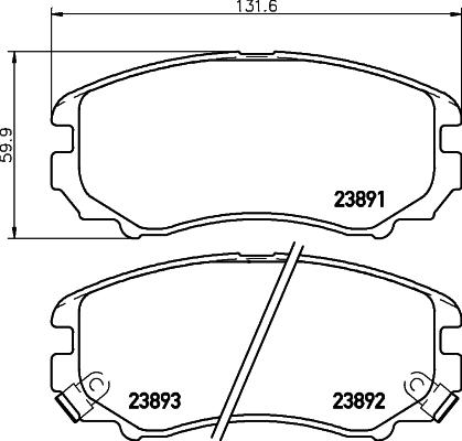 HELLA 8DB 355 010-991 - Тормозные колодки, дисковые, комплект parts5.com