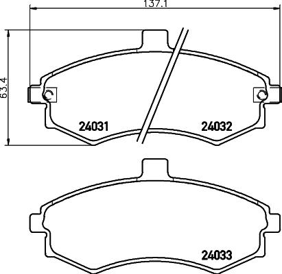 HELLA 8DB 355 010-481 - Тормозные колодки, дисковые, комплект parts5.com