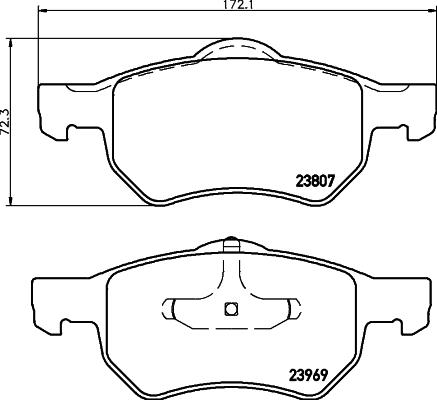 HELLA 8DB 355 010-641 - Тормозные колодки, дисковые, комплект parts5.com