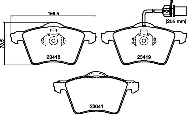 HELLA 8DB 355 010-631 - Тормозные колодки, дисковые, комплект parts5.com