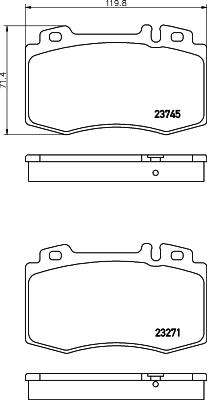 HELLA 8DB 355 010-101 - Тормозные колодки, дисковые, комплект parts5.com