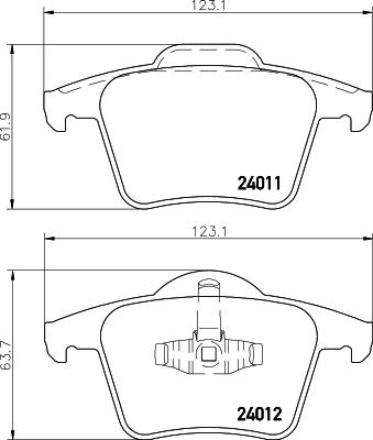 HELLA 8DB 355 010-801 - Тормозные колодки, дисковые, комплект parts5.com