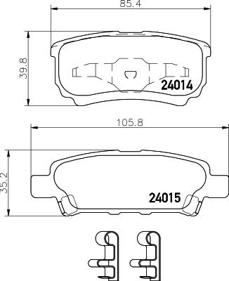 HELLA 8DB 355 010-811 - Тормозные колодки, дисковые, комплект parts5.com