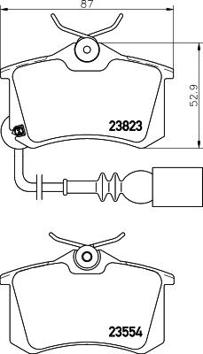 HELLA 8DB 355 010-781 - Тормозные колодки, дисковые, комплект parts5.com