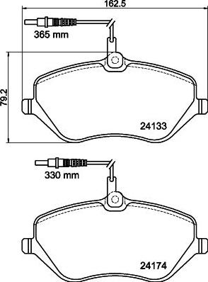 HELLA 8DB 355 011-491 - Тормозные колодки, дисковые, комплект parts5.com