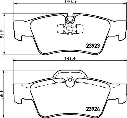 HELLA 8DB 355 011-421 - Тормозные колодки, дисковые, комплект parts5.com