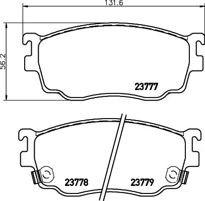 HELLA 8DB 355 011-561 - Тормозные колодки, дисковые, комплект parts5.com