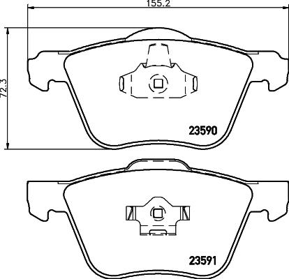 HELLA 8DB 355 011-571 - Тормозные колодки, дисковые, комплект parts5.com