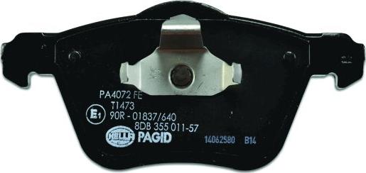 HELLA 8DB 355 011-571 - Тормозные колодки, дисковые, комплект parts5.com