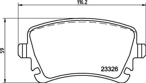 HELLA 8DB 355 011-641 - Тормозные колодки, дисковые, комплект parts5.com