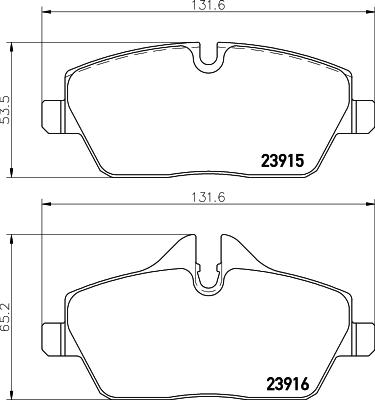 HELLA 8DB 355 011-261 - Тормозные колодки, дисковые, комплект parts5.com