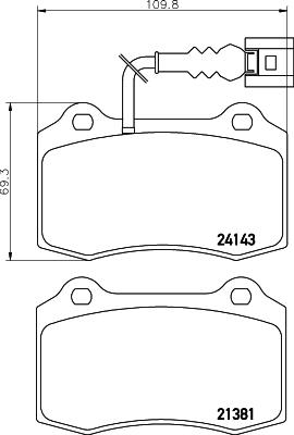 HELLA 8DB 355 011-741 - Тормозные колодки, дисковые, комплект parts5.com