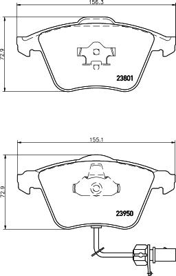 HELLA 8DB 355 011-711 - Тормозные колодки, дисковые, комплект parts5.com