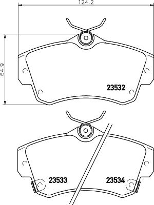 HELLA 8DB 355 018-651 - Тормозные колодки, дисковые, комплект parts5.com